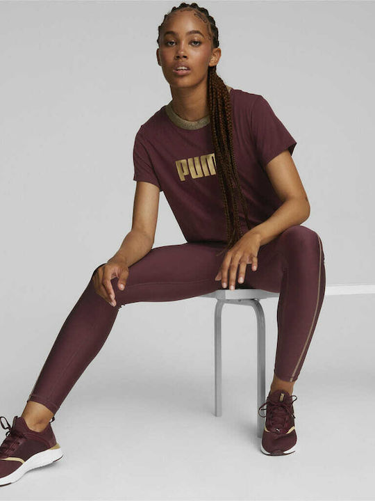 Deco Glam Γυναικείο Cropped Κολάν Μπορντό 522256-42