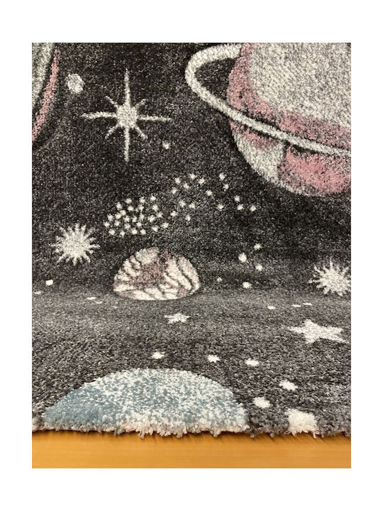 Koulis Carpets 288 Παιδικό Χαλί Grey Στρογγυλό με Διάμετρο 133cm Πάχους 13mm