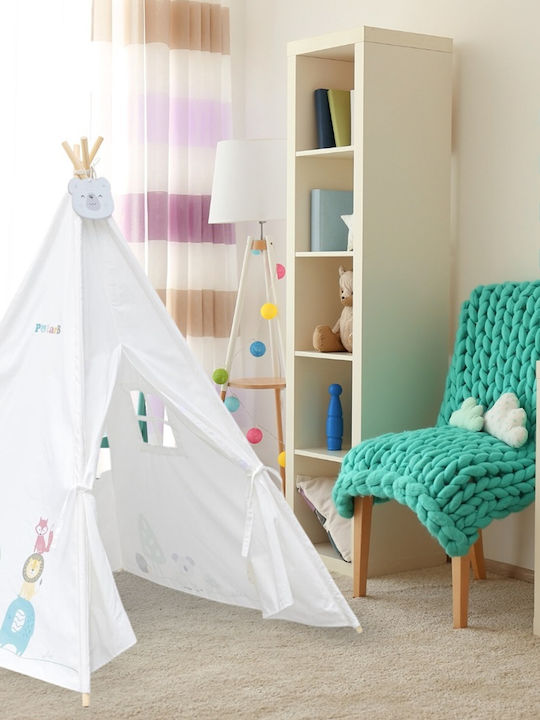 Viga Toys Kids Indian Teepee Play Tent for 3+ years White