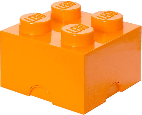 LEGO Children's Storage Box made of Plastic 4-Stud Orange 25x25x18cm 1pcs
