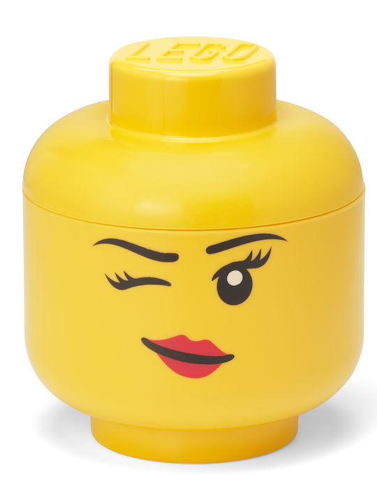 LEGO Παιδικό Κουτί Αποθήκευσης από Πλαστικό Head Κίτρινο 16x16x18cm