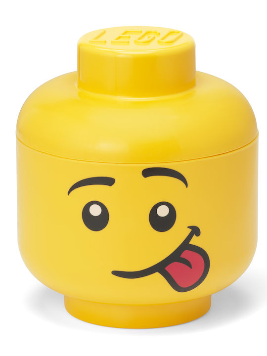 Lego Kids Plastic Toy Storage Box Head Yellow 10x10x11cm