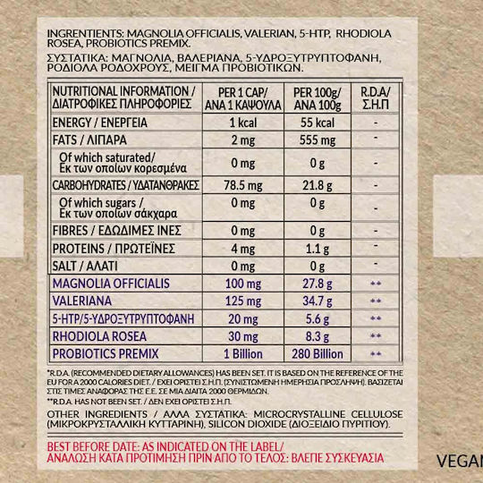 Bio Tonics Magnolia Officialis Rhodiola Rosea 5HTP 275mg 90 veg. caps