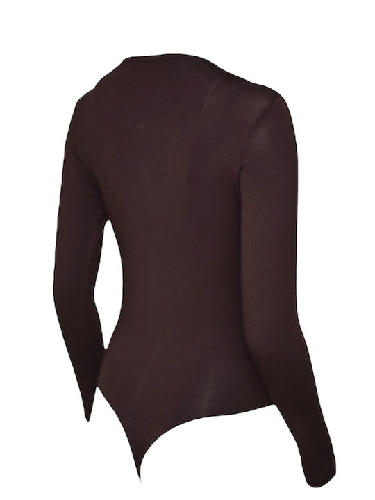Frauen Bodysuit Damen-Bodysuits Braun
