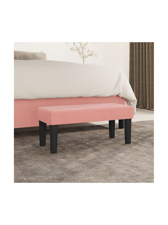 Stool Bench Stool Upholstered with Velvet Pink 70x30x30cm