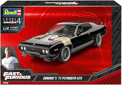 Revell Figură de modelism Mașină Fast & Furious - Dominic's 1971 GTX Level 4 81 bucăți în scara 1:24