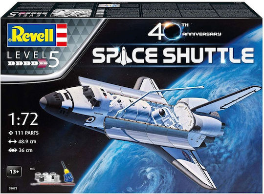 Revell Space Shuttle 40th. Anniversary Фигура за Моделизъм Космически кораб 111 Части в Мащаб 1:72 с Лепило и Бои 48.9x36см.