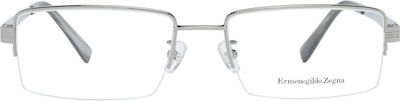 Zegna Metal Eyeglass Frame with Titanium Silver EZ5065-D 012