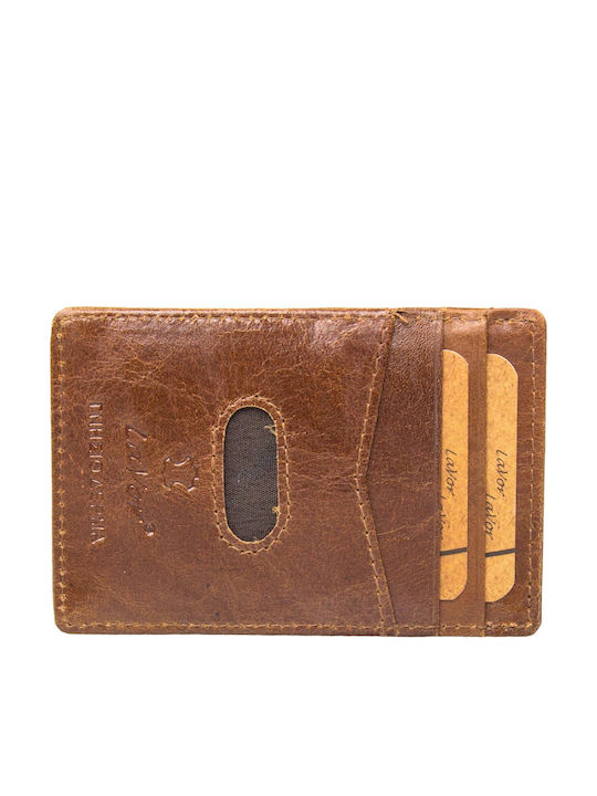 Leather Men's Wallet Cards with RFID Cognac