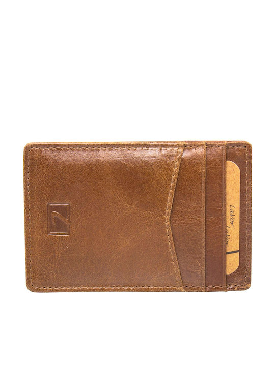 Leather Men's Wallet Cards with RFID Cognac