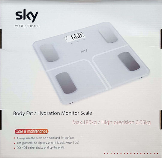 Sky EF854HR Ψηφιακή Ζυγαριά με Λιπομετρητή σε Λευκό χρώμα