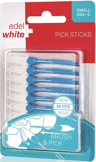 Edel White Pick Sticks Interdental Brushes Small Blue 50pcs