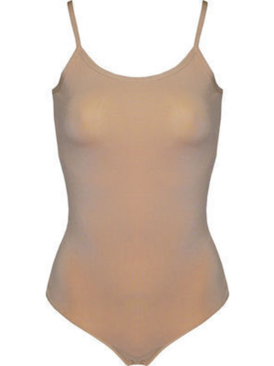 Primo Women's beige bodysuit with straps L220-10