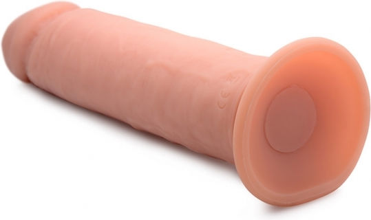 Curve Toys Vibrating Remote Control Silicone Dildo Realistic Vibrator with Remote Control 23cm Flesh