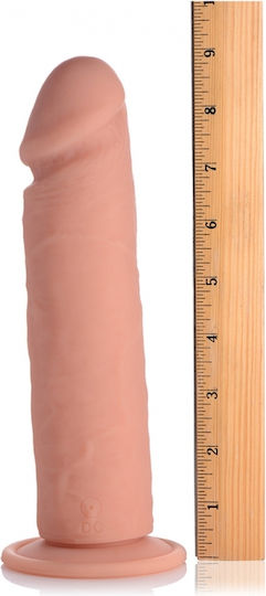 Curve Toys Vibrating Remote Control Silicone Dildo Realistic Vibrator with Remote Control 23cm Flesh