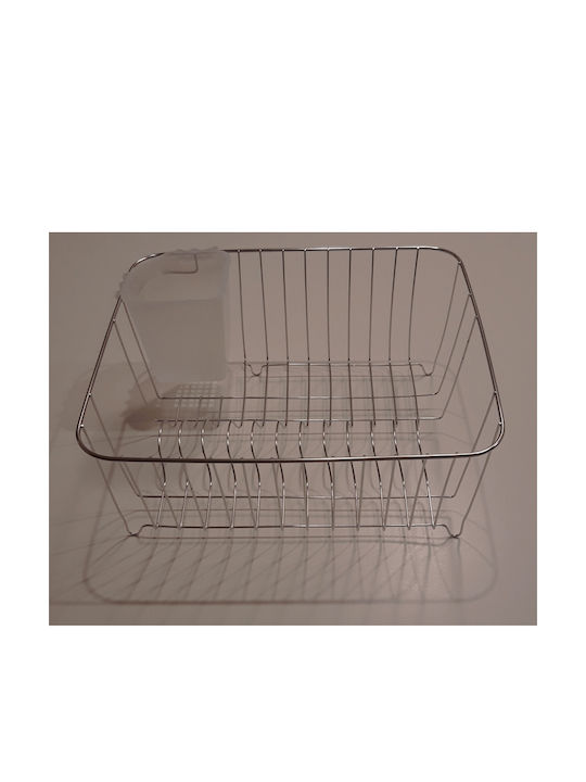 Karvounis Over Sink Dish Draining Rack from Stainless Steel in Silver Color 32x28.5x14cm