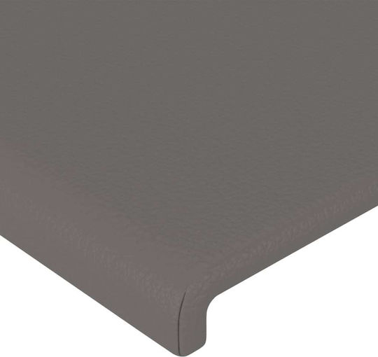 vidaXL Κεφαλάρι Κρεβατιού με Δερματίνη Γκρι 147x88cm