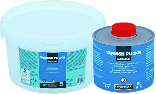 Isomat Varnish-PU 2KW Surface Varnish Polyurethane 2-Component Water Colorless Light Satin 1lt