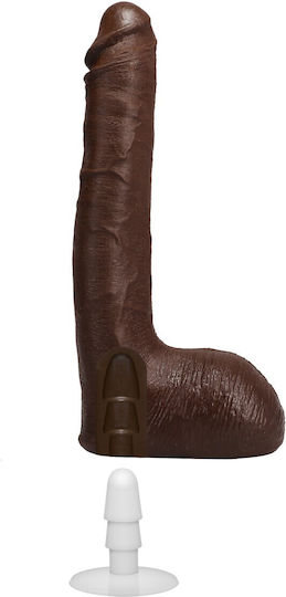 Doc Johnson Signature Cocks Ricky Johnson with Removable Vac-U-Lock Ρεαλιστικό Dildo με Όρχεις και Βεντούζα Καφέ 25cm