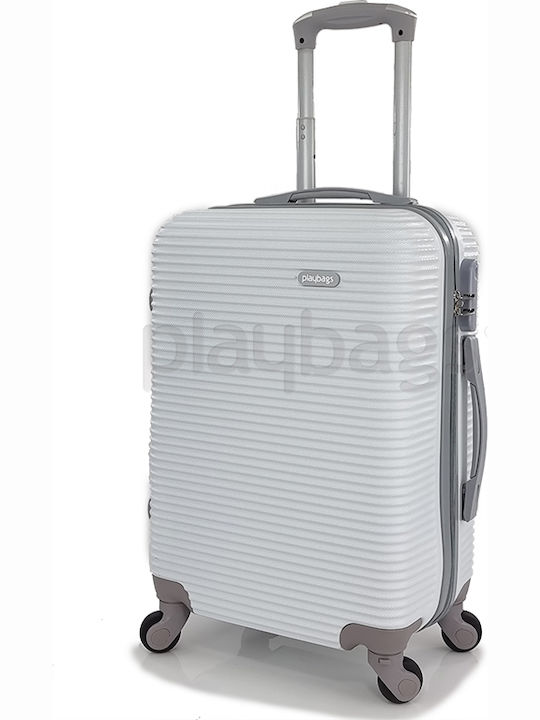 Playbags Cabin Hard White Suitcase With 4 Wheels Height 55cm