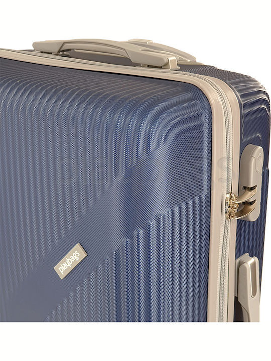 Playbags Travel Suitcases Hard Blue Max Height 65cm with 4 Wheels Set of 2