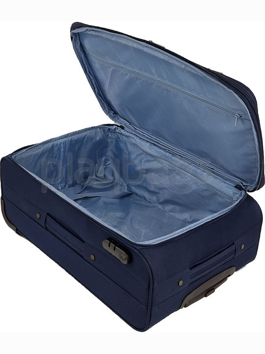 Diplomat Medium The Vienna Collection Medium Fabric Blue Suitcase With 2 Wheels Height 61cm