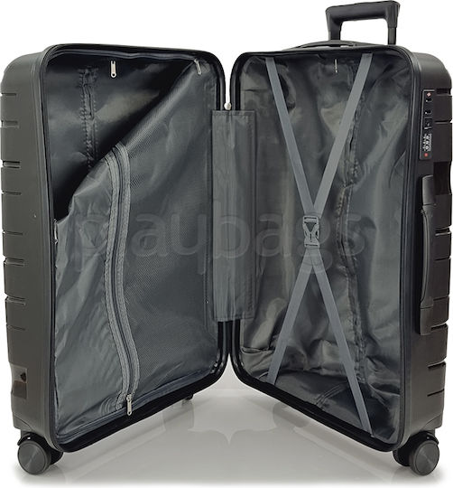 Playbags PP332 Travel Suitcases Hard Black Maximum Height 65cm with 4 Wheels Set of 2pcs pp332-set2