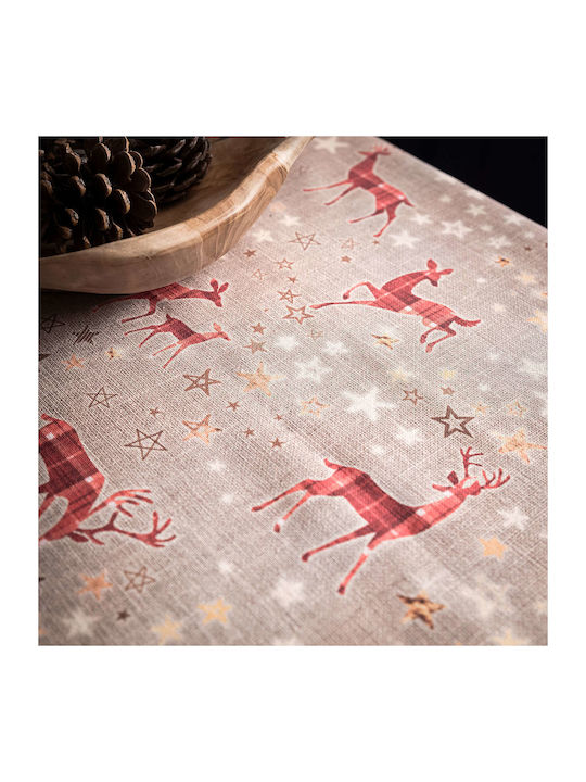 Gofis Home Christmas Tablecloth Square Fabric Beige L85xW85cm.