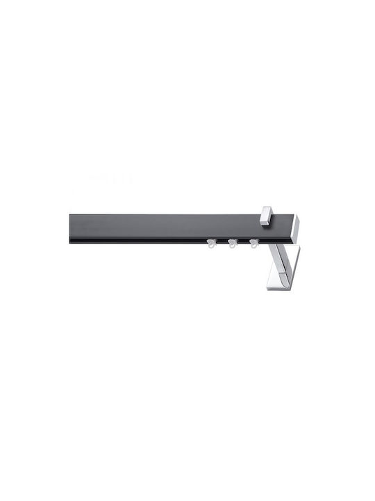Viometale Cosmos Jessica Two-Way Aluminum Curtain Track Black Matte / Chrome 300cm