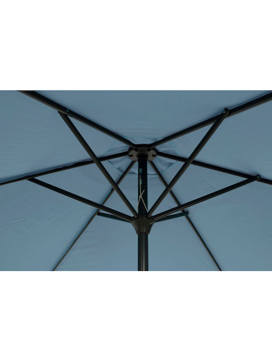 Circular Aluminum Garden Parasol Blue Φ2.7xH2.35m