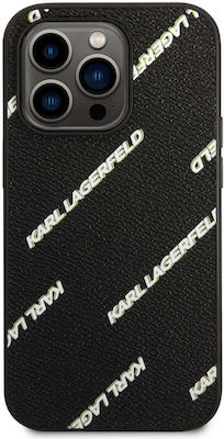 Karl Lagerfeld Grained Leather Back Cover Black (iPhone 14 Pro Max)