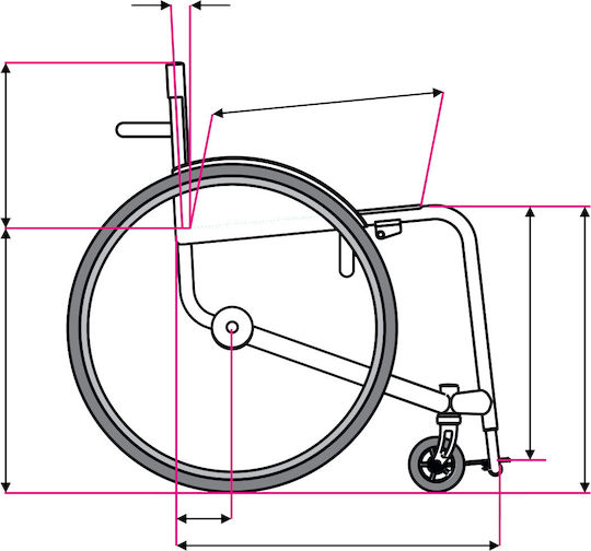 Meyra Avanti Pro Manual Folding Wheelchair 24 Inches Simple Type 36cm 1.735 Black