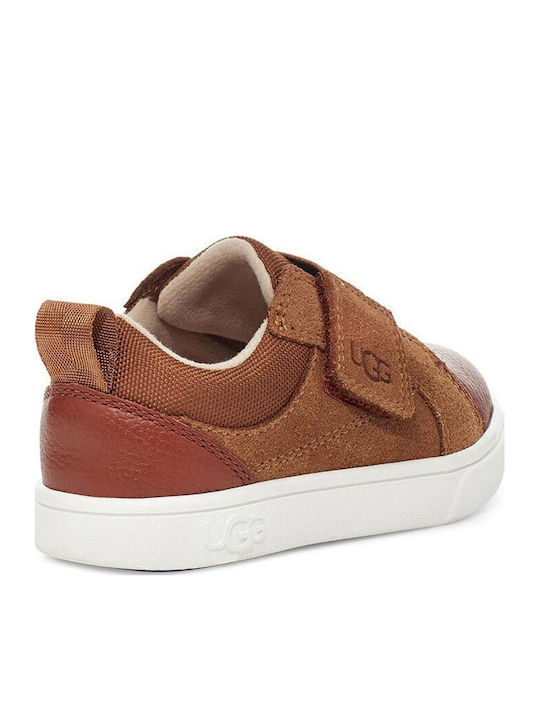 Rennon Low Kids Sneakers with Scratch Brown