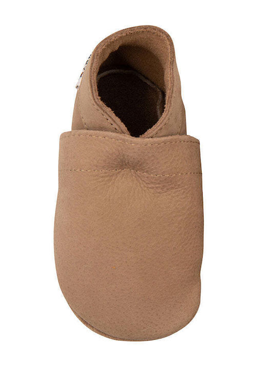 Baby Dutch Βρεφικά Παντοφλάκια Αγκαλιάς Μπεζ Nubuck