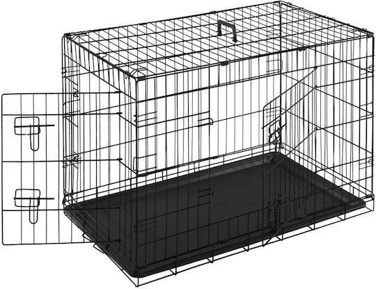 Ikaros Crate Wire Dog Cage XXLarge with 2 Doors Black 122x74.5x80.5cm