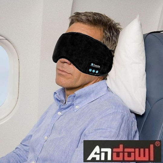 Andowl Q-YZ1 Μάσκα Ύπνου Βαμβακερή με Bluetooth Ακουστικά Μαύρη