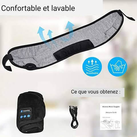 Travel Music Eye Cover Μάσκα Ύπνου Πολυεστερική με Bluetooth Ακουστικά Καφέ