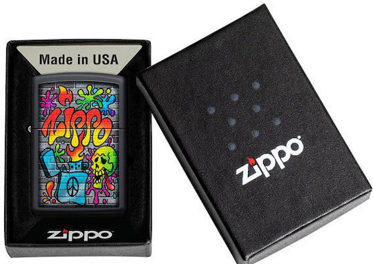 Zippo Street Art Brichetă Rezistentă La Vânt Cu Flacără Multicoloră