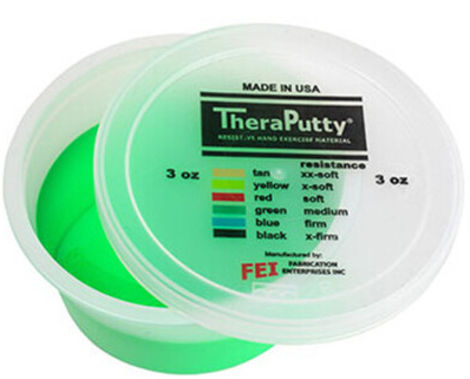 Cando Theraputty Finger - Hand Trainer Clay Green with Medium Resistance