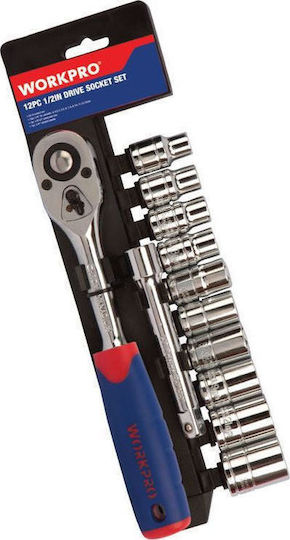 WorkPro Ratschen- & Steckschlüssel-Sets 1\2" 12Stück