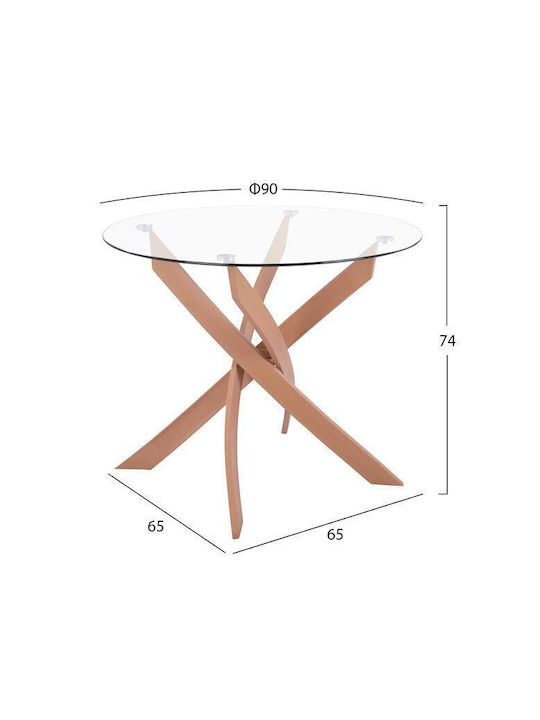 Jafaru Rotund Masă Bucătărie cu Suprafață Sticlată Magazin online 90x90x74buc