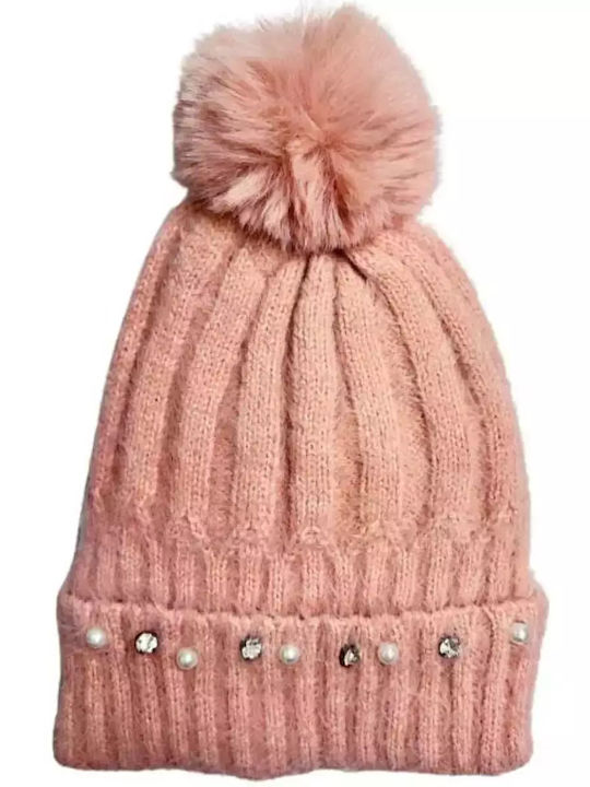 Verde 12-233 Ribbed Beanie Cap Pink