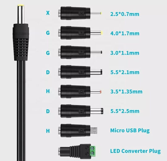 Adjustable Universal Power Adapter 6 to 24v 41w 8 Plugs 05.007.0053