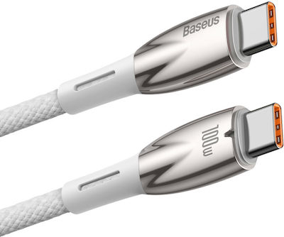 Baseus Glimmer Braided USB 2.0 Cable USB-C male - USB-C male 100W White 1m