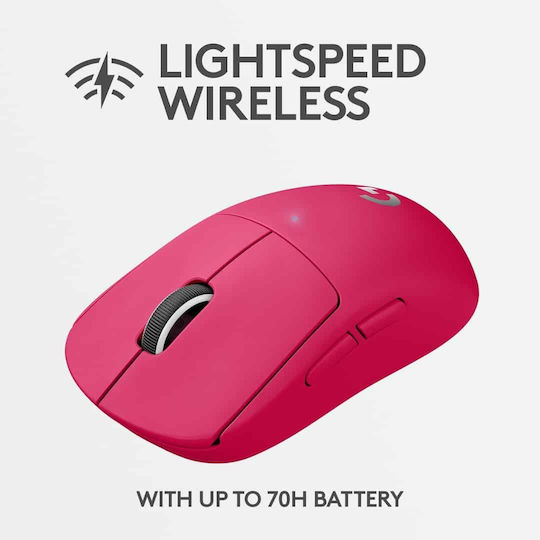 Logitech Pro X Superlight Ασύρματο Gaming Ποντίκι 25400 DPI Ροζ