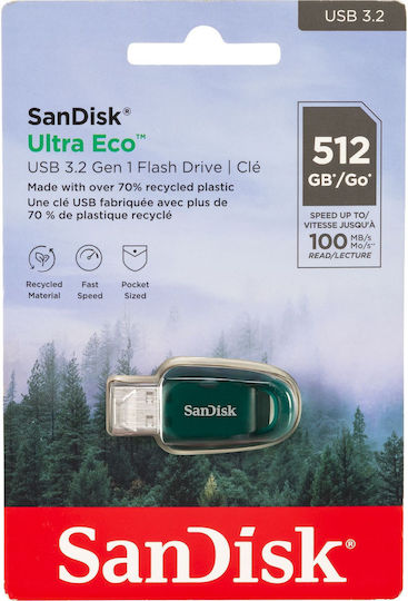 Sandisk Ultra Eco 512GB USB 3.1 Stick Πράσινο