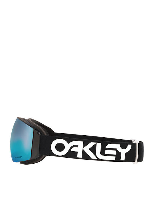 Oakley Factory Pilot Mască de Schi și Snowboard pentru Adulți Neagră cu Lentilă Oglindă Albastră