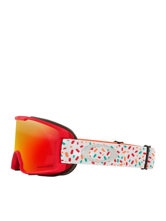 Oakley Line Miner Ski- & Snowboardbrille Erwachsene Rot mit Linse Spiegel in Rot Farbe