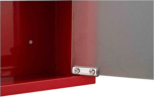 HomCom Metal First Aid Wall Cabinet with Lock Red