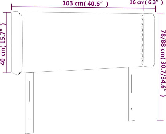 vidaXL Black Faux Leather Bed Headboard 103x88 cm